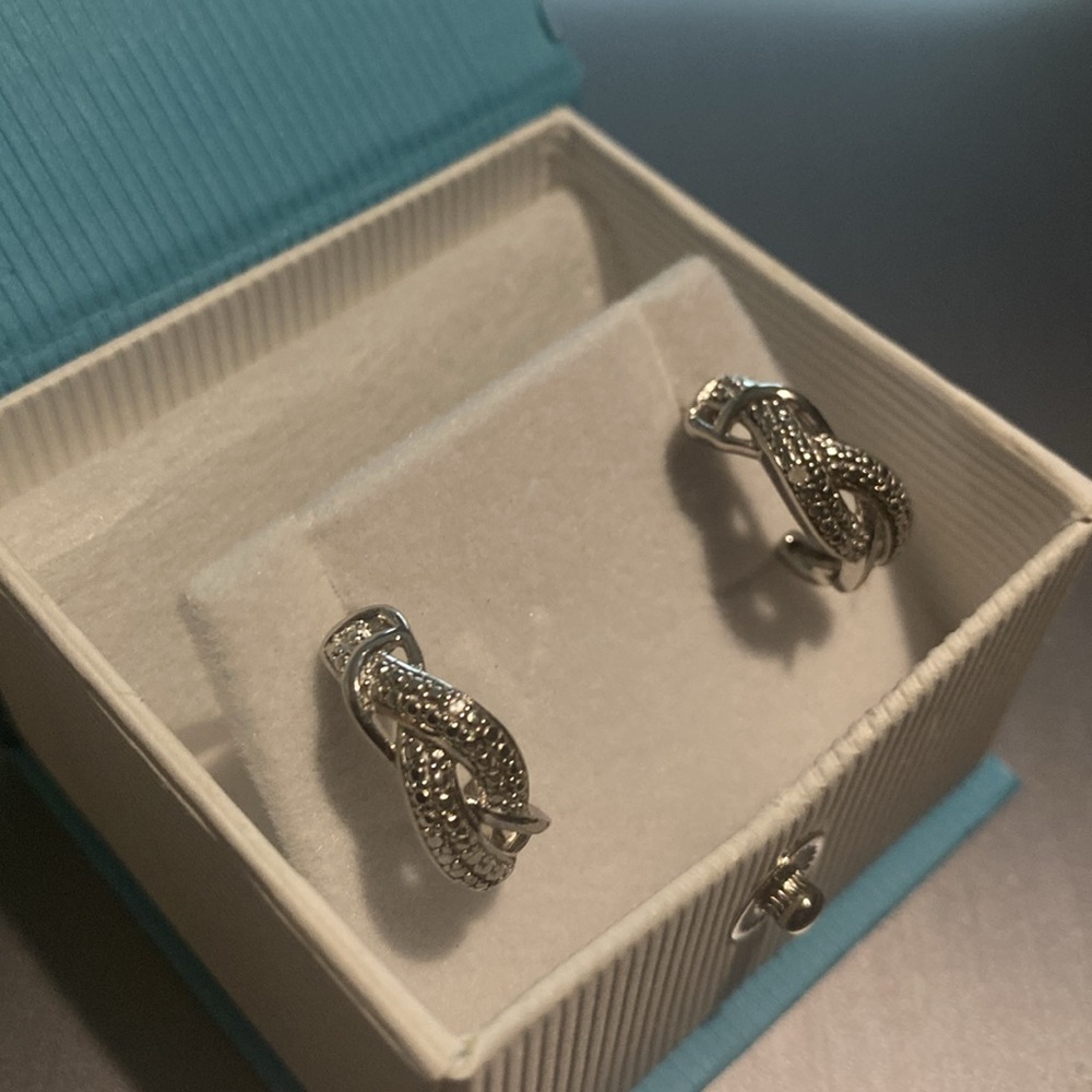 PAJ Diamond Earrings Prime Art & Jewel Diamond Accent Braided Hoop